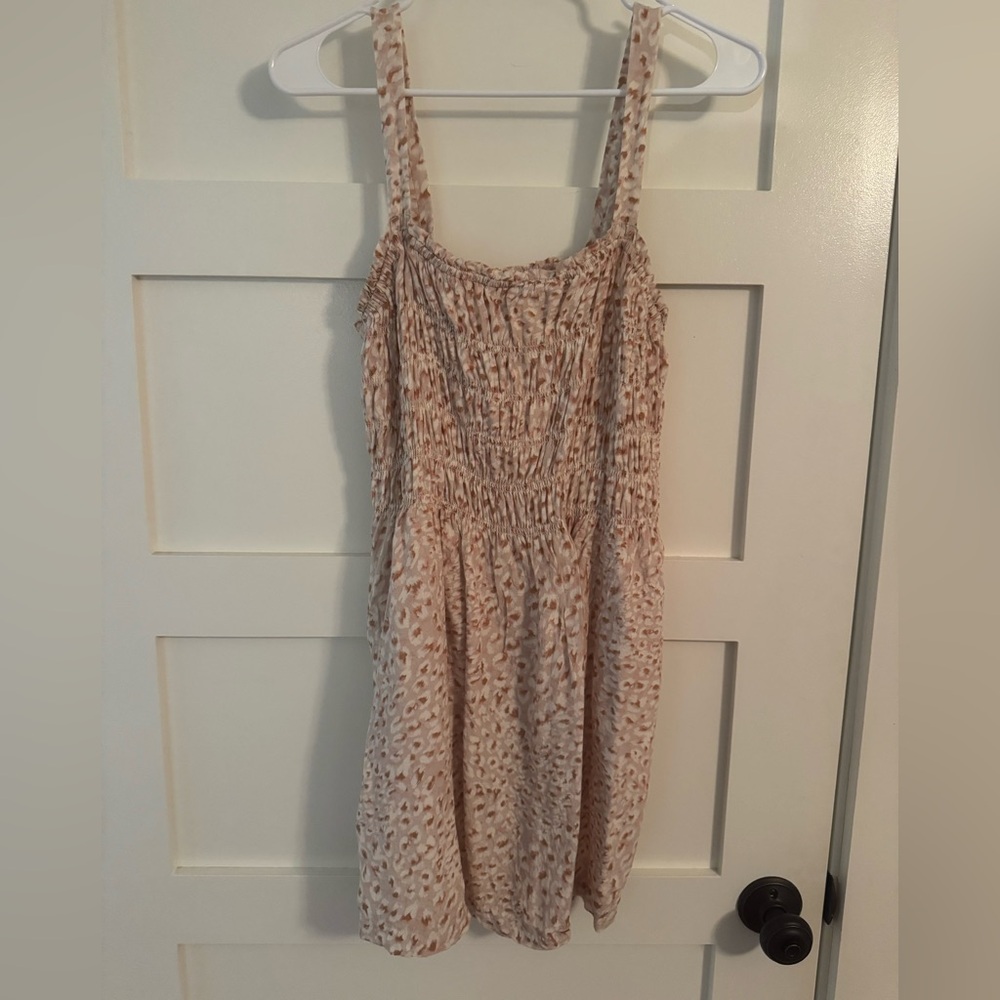 Saltwater LUXE Cream and Tan Patterned Mini Dress
